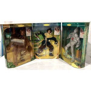 Vintage Barbie Ken Wizard Of Oz Doll Lot 3 Lion Scarecrow Tin Man 1996 NIB